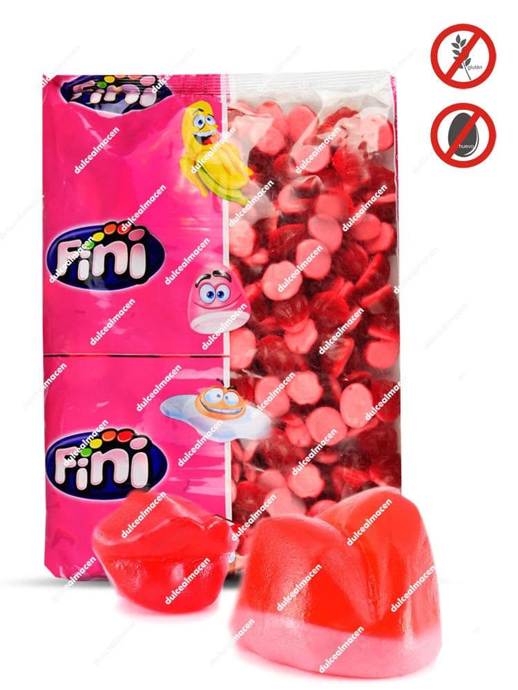 Fini Morritos 250 uds bolsa de gominolas con forma de labios sabor fresa y nata en Dulcealmacen