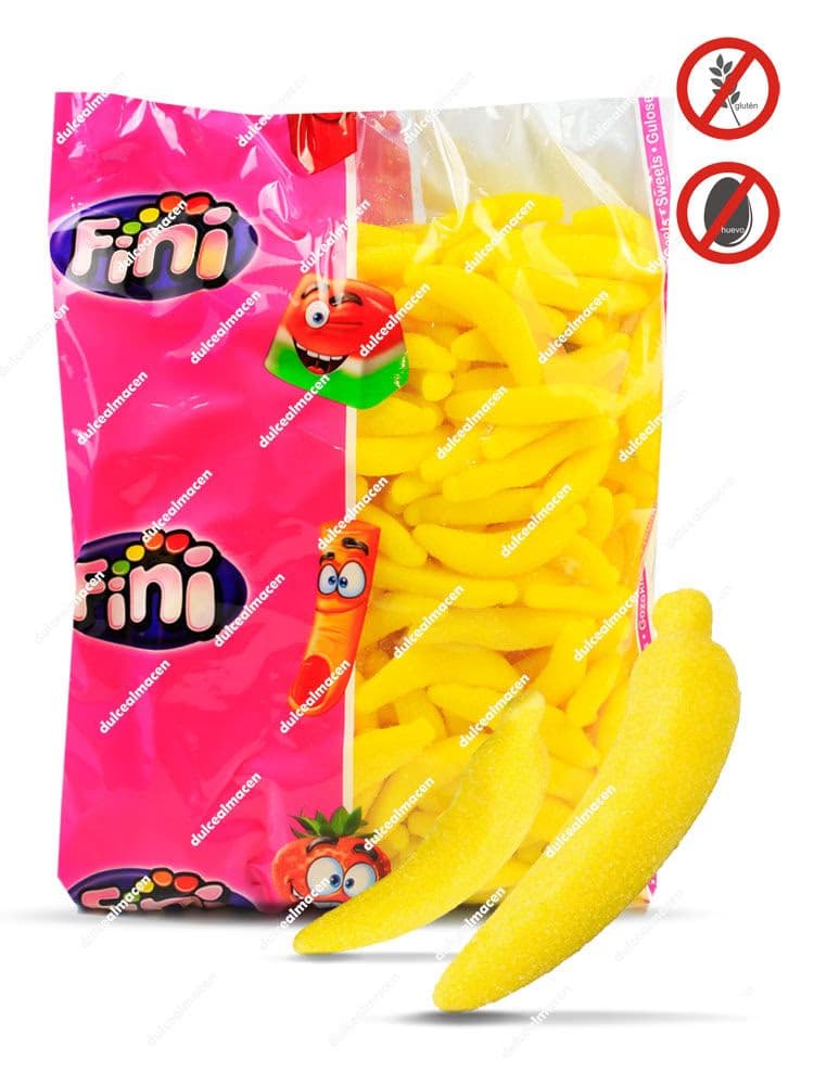 Fini Plátanos 250 uds bolsa de gominolas de espuma sabor plátano en Dulcealmacen