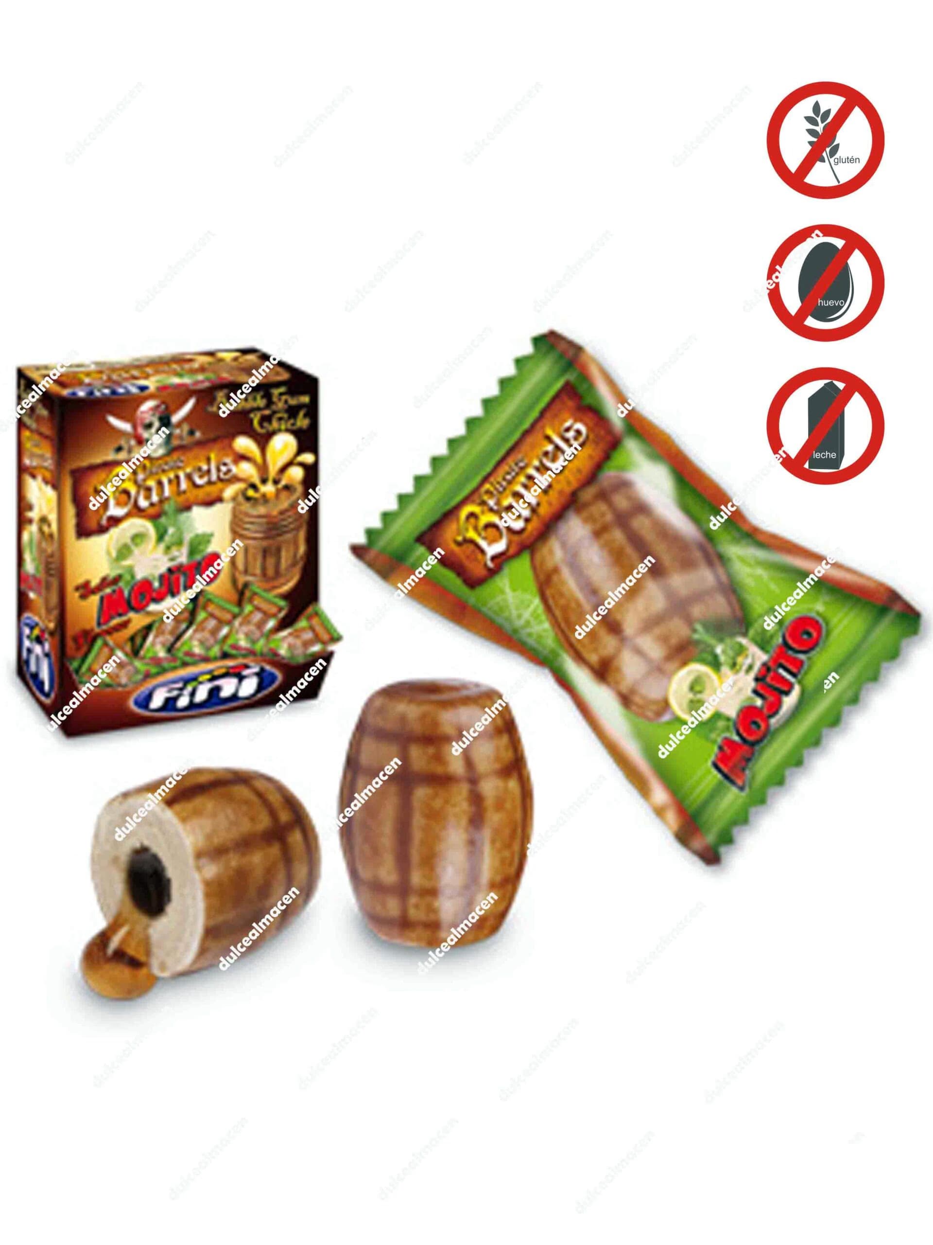 Fini Boom Barril Mojito 200 uds caja de chicles rellenos sabor mojito en Dulcealmacen