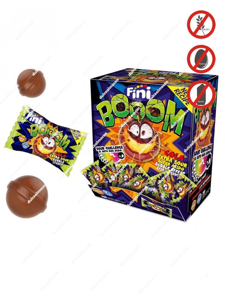 Fini Boom Cola 200 uds caja de chicles rellenos sabor cola en Dulcealmacen