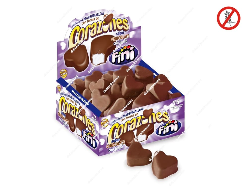 Fini Corazones de Goma Rellenos de Chocolate 75 Unidades
