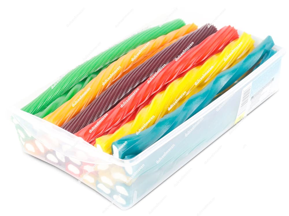 Estuche de 30 unidades de regaliz Fini Jumbo Colors, piezas largas de regaliz multicolor con relleno de nata blanco - Dulcealmacen
