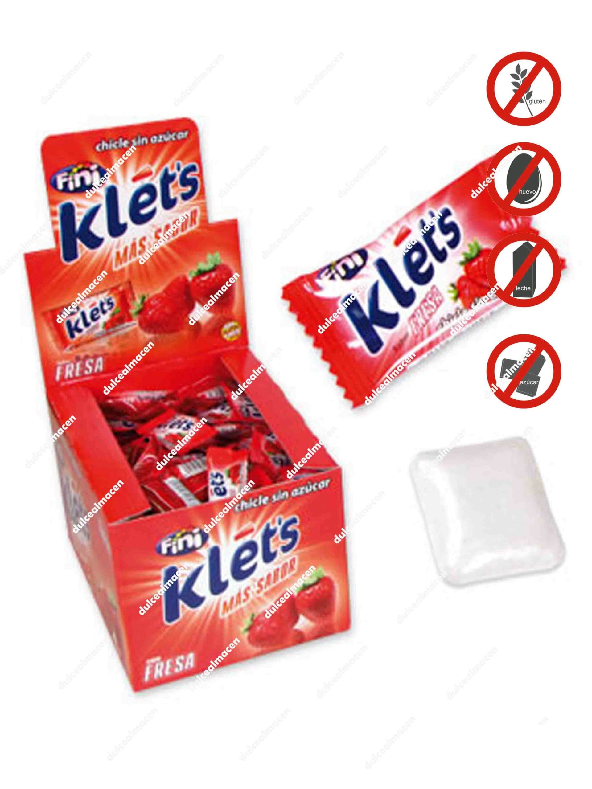 Fini Klets Fresa S/A 200 uds | Chicle Sin Azúcar