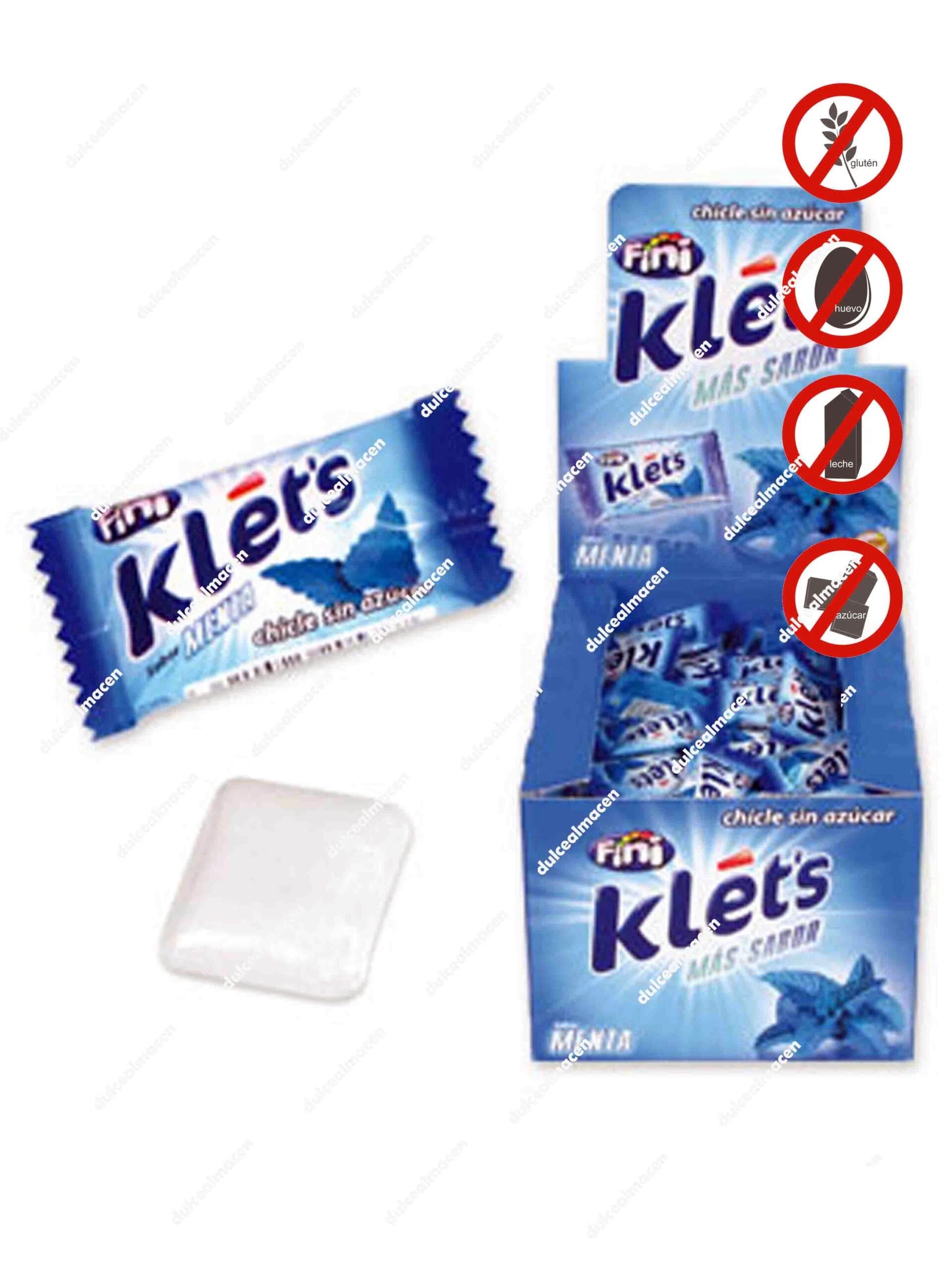 Bolsa de 200 unidades de chicles Fini Klets Menta Sin Azúcar, grageas de color blanco con sabor a menta refrescante - Dulcealmacen