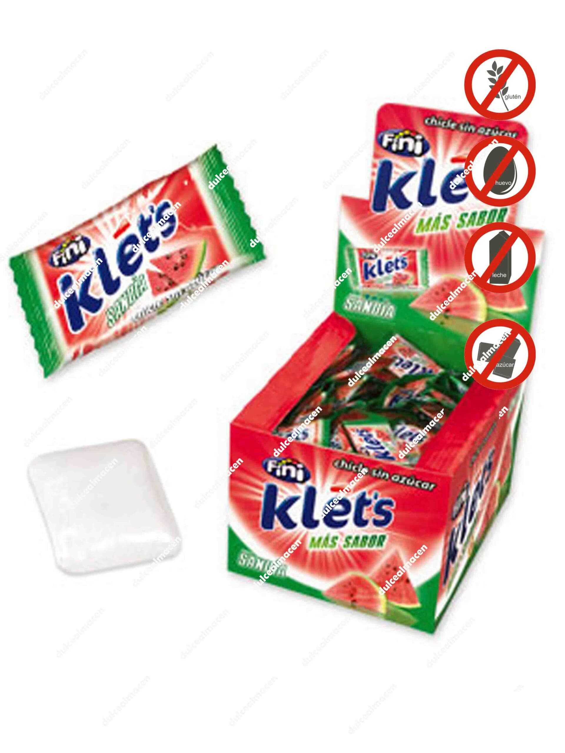 Bolsa de 200 unidades de chicles Fini Klets sabor sandía, grageas de colores vibrantes con la garantía de Fini Golosinas - Dulcealmacen