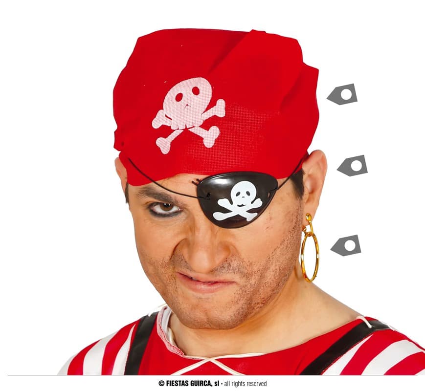 GU conjunto pirata:pendienets,pañuelo,parche