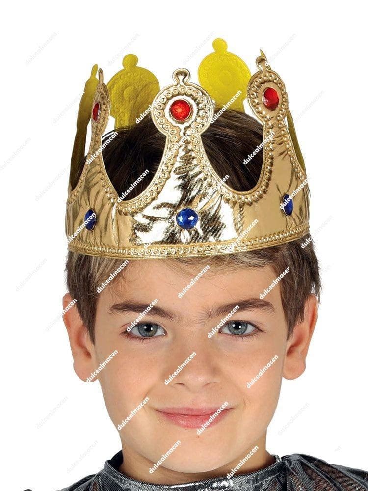 GU corona rey tela oro infantil