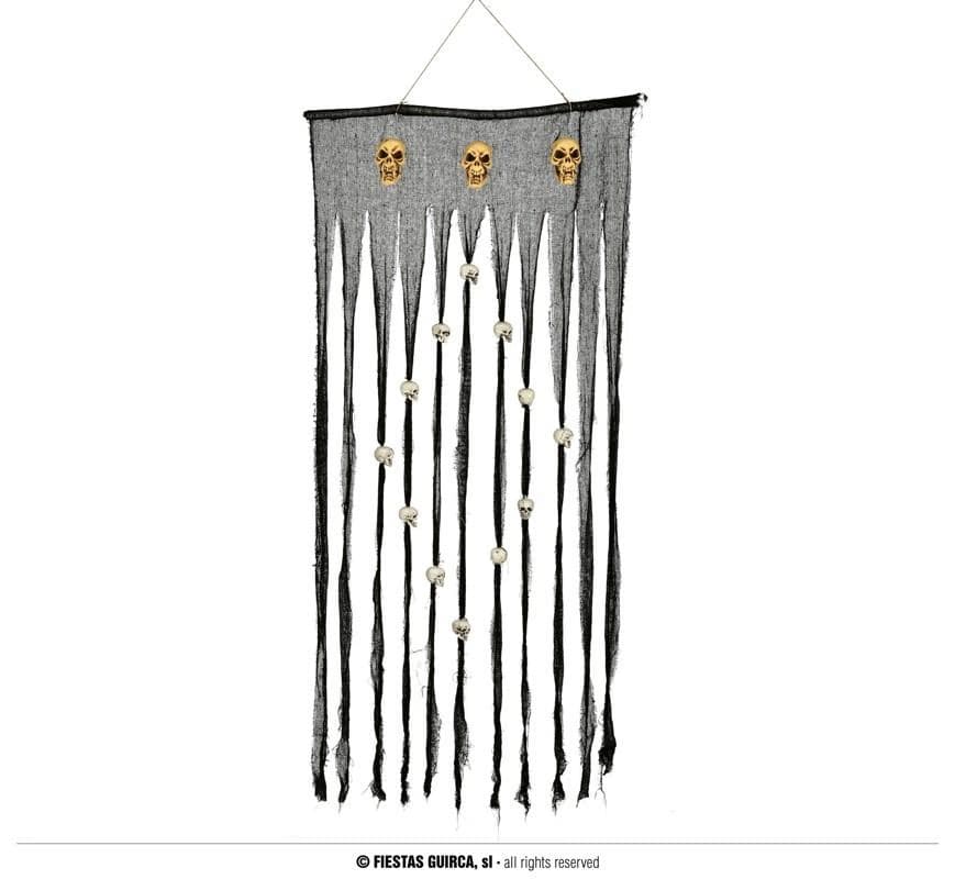GU cortina negra calaveras 90x180 cms
