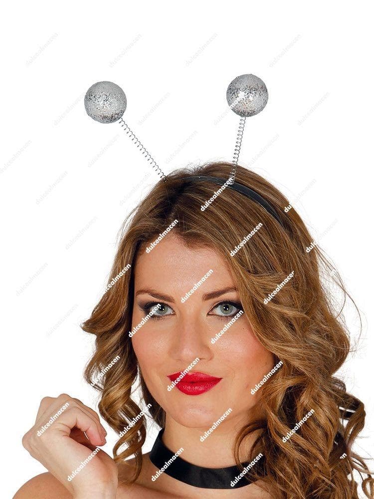GU diadema bolas escarcha plata
