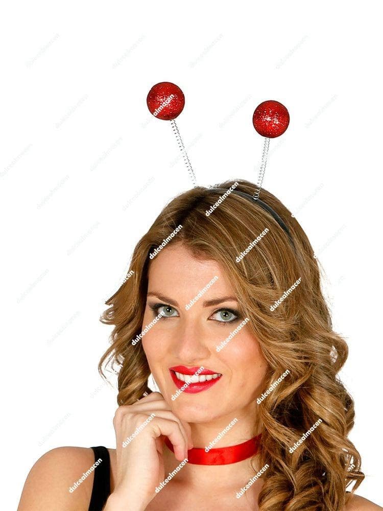 GU diadema bolas escarcha rojas