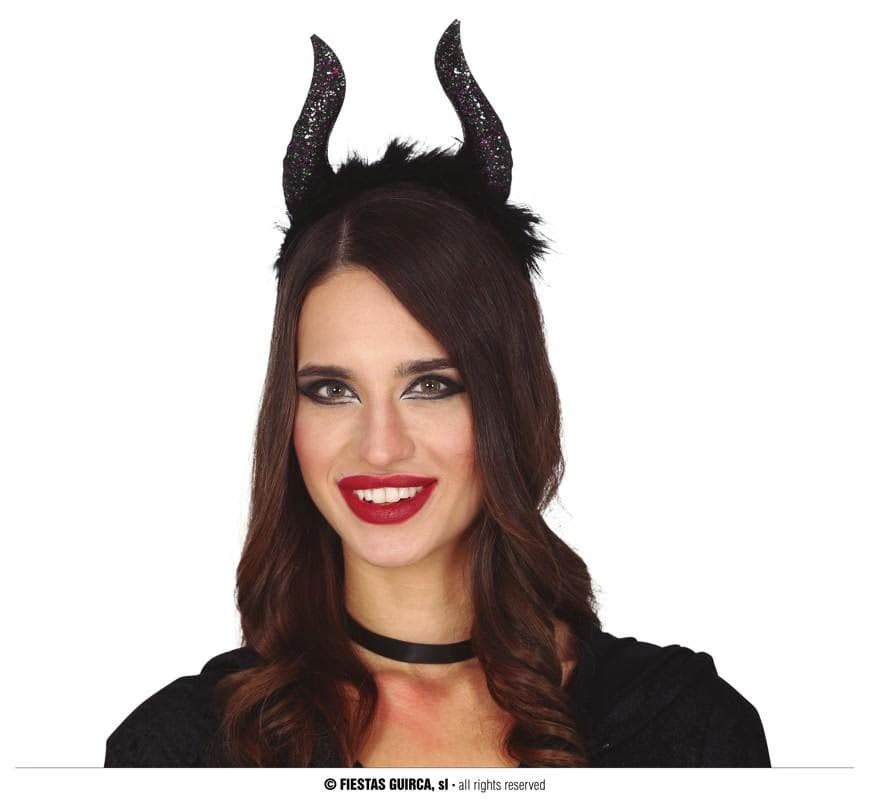 GU diadema cuernos negros glitter