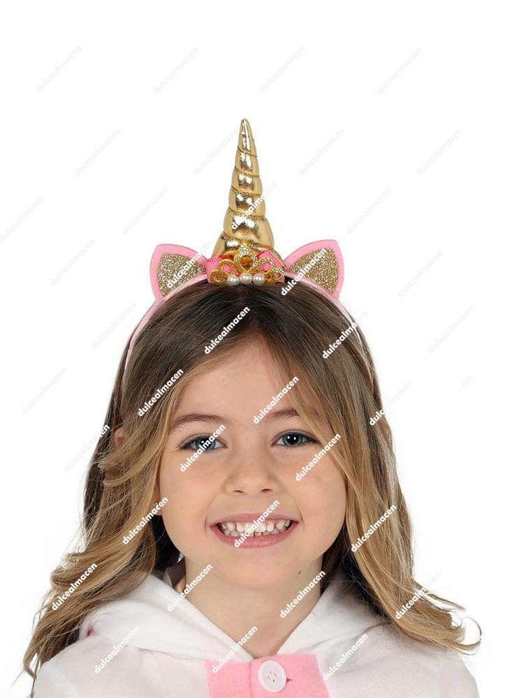 GU diadema unicornio oro infantil