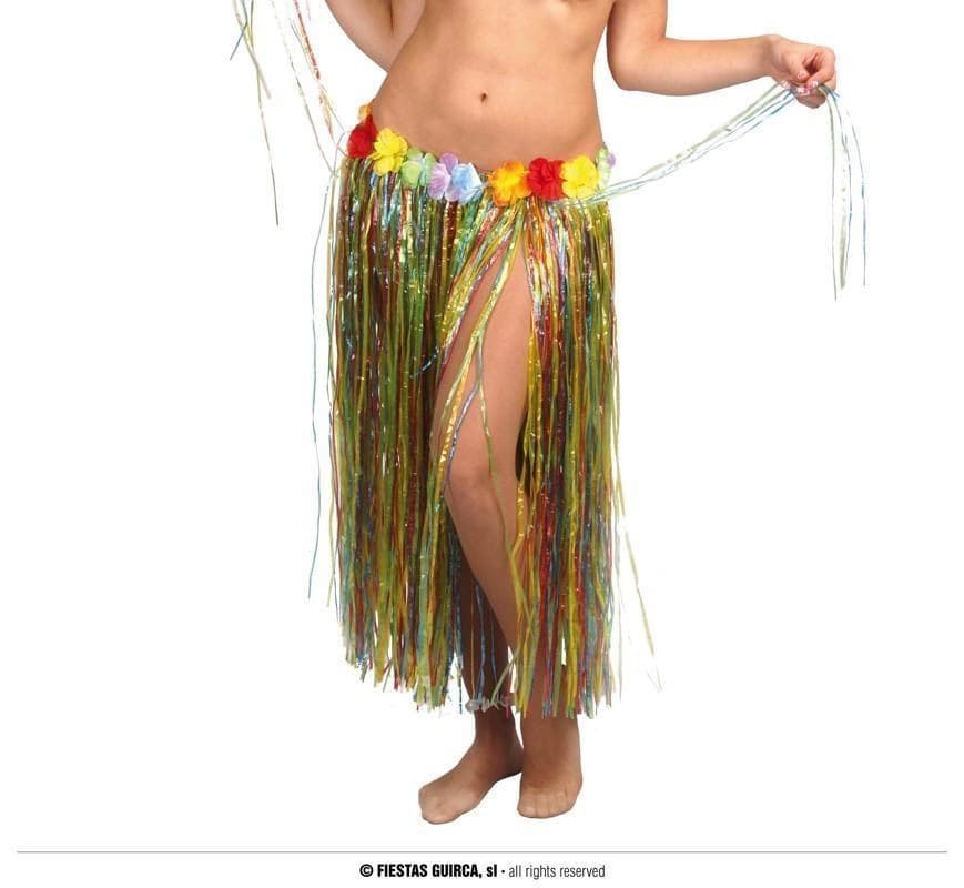 GU falda hawaiana flores 75 cms.multicolor