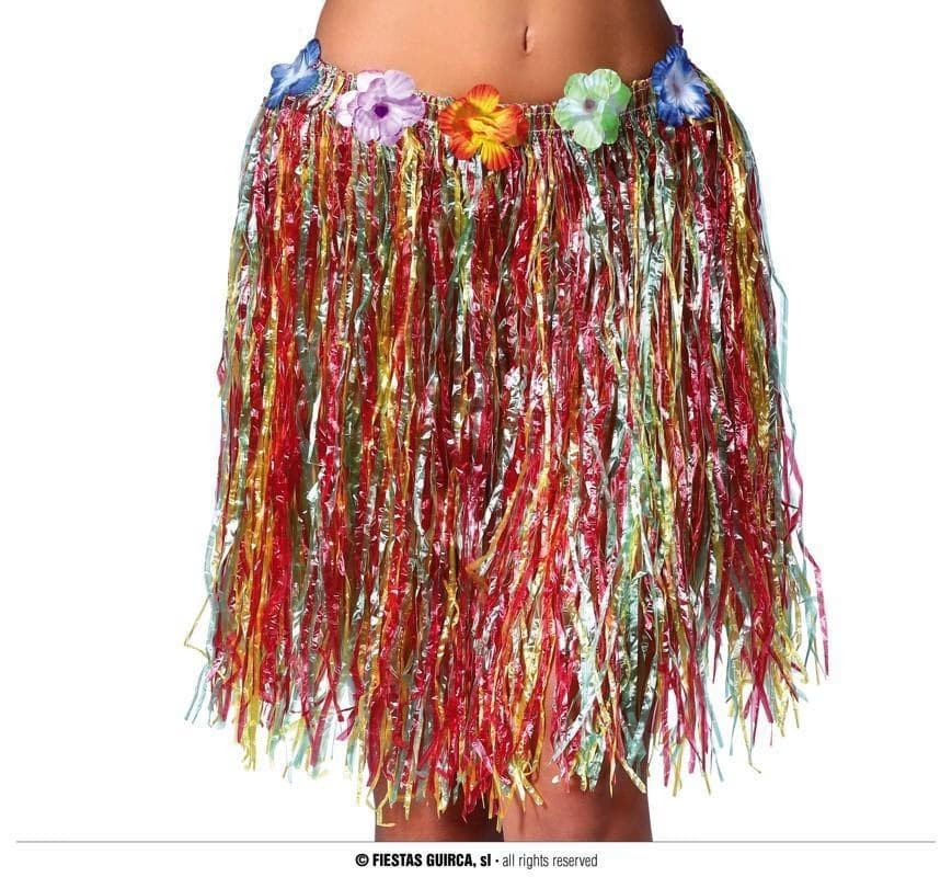 GU falda hawaiana flores 55 cms.multicolor