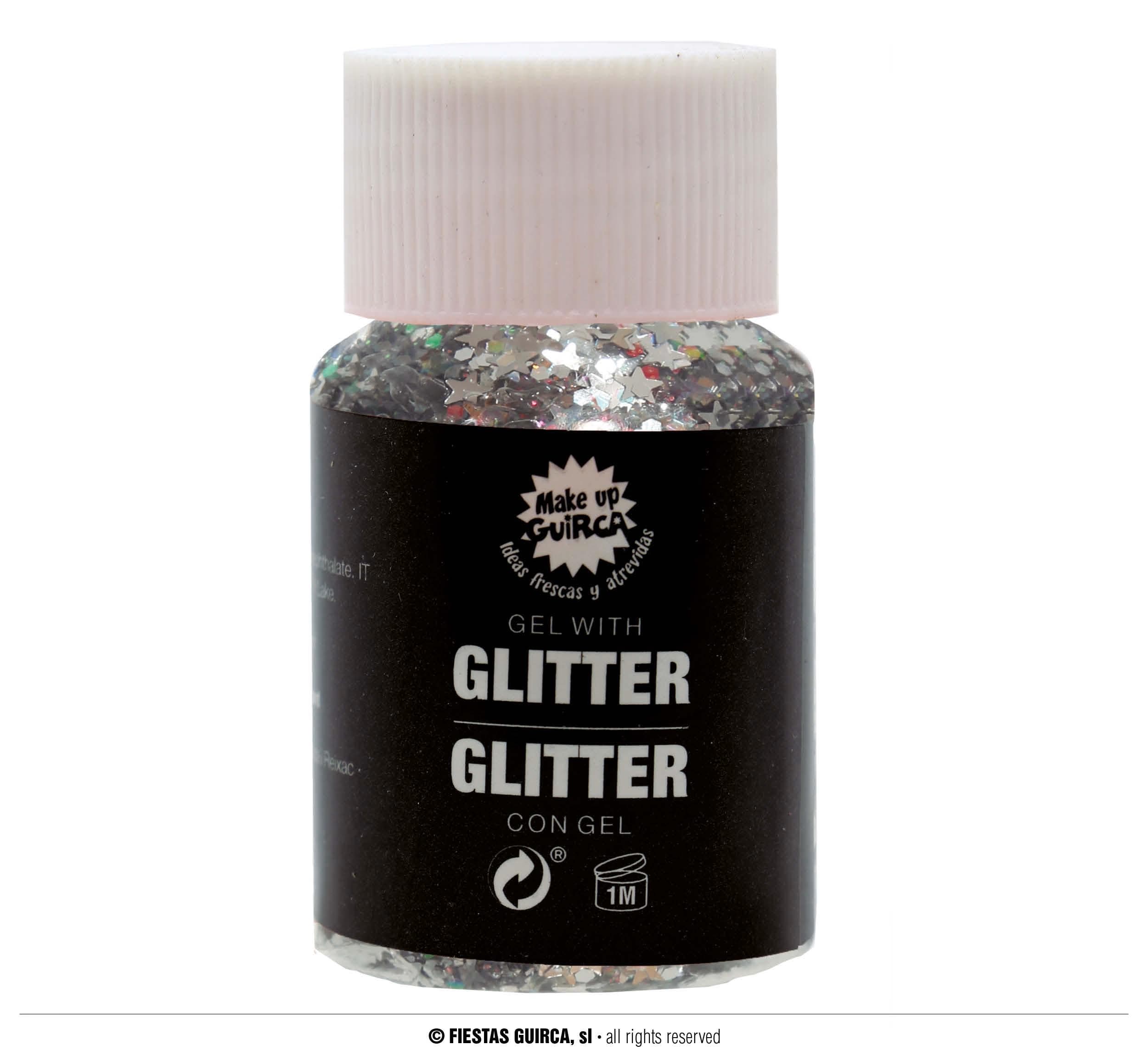 GU bote glitter en gel plata, 20 gr