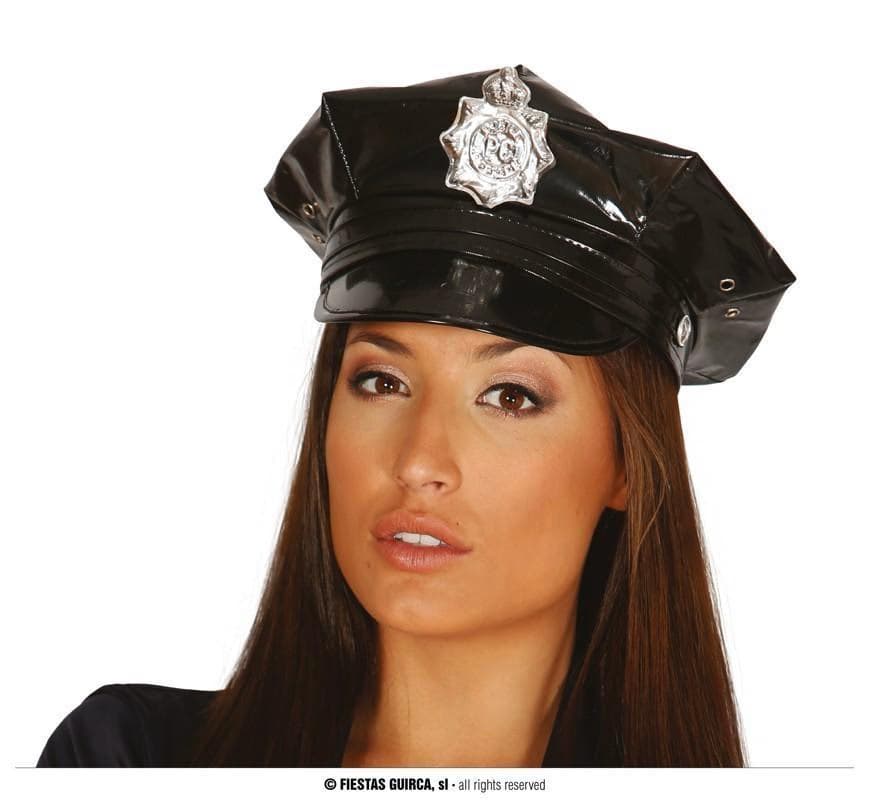 GU gorra policia de vinilo con placa