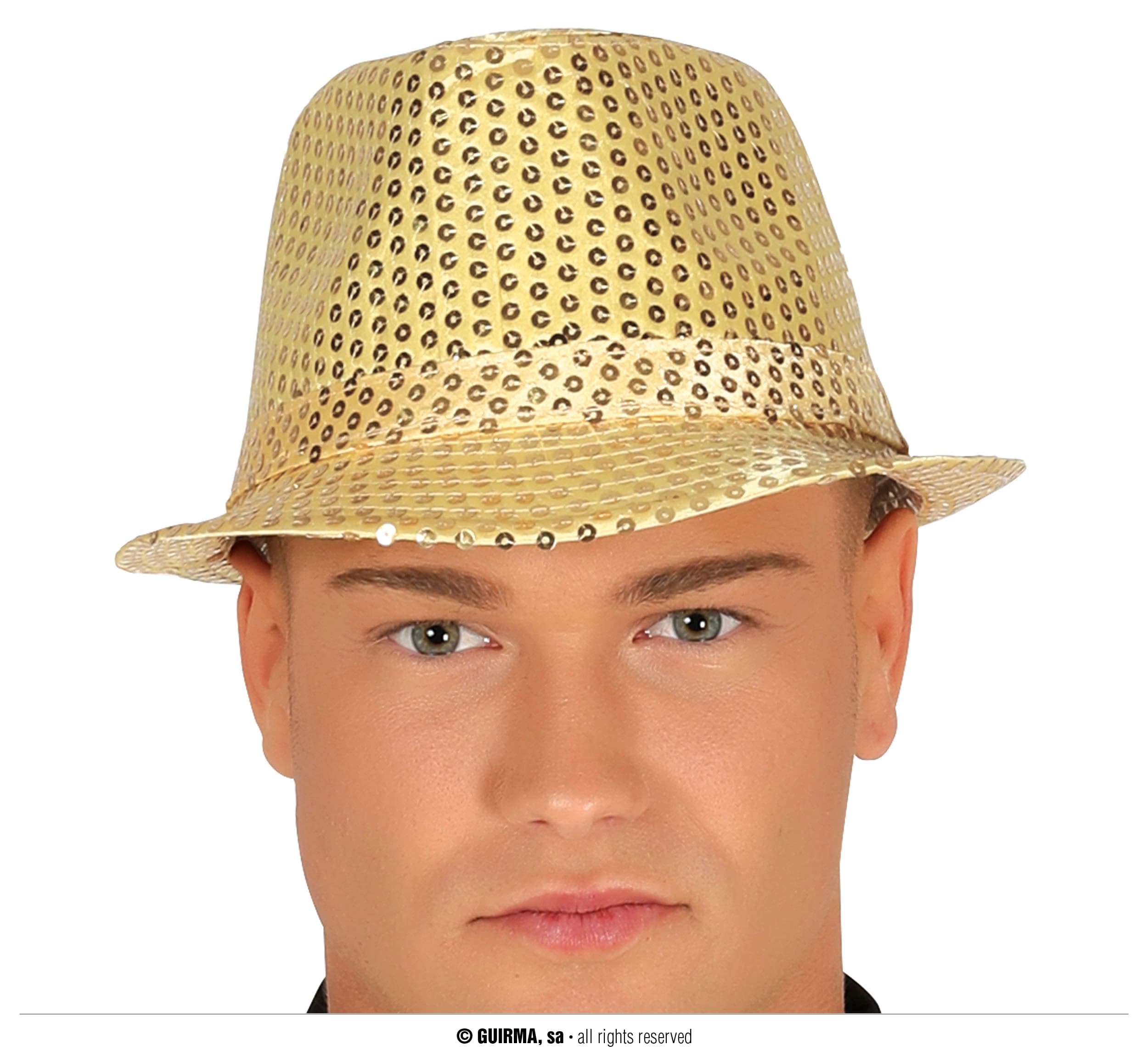GU gorro gangster lentejuelas oro