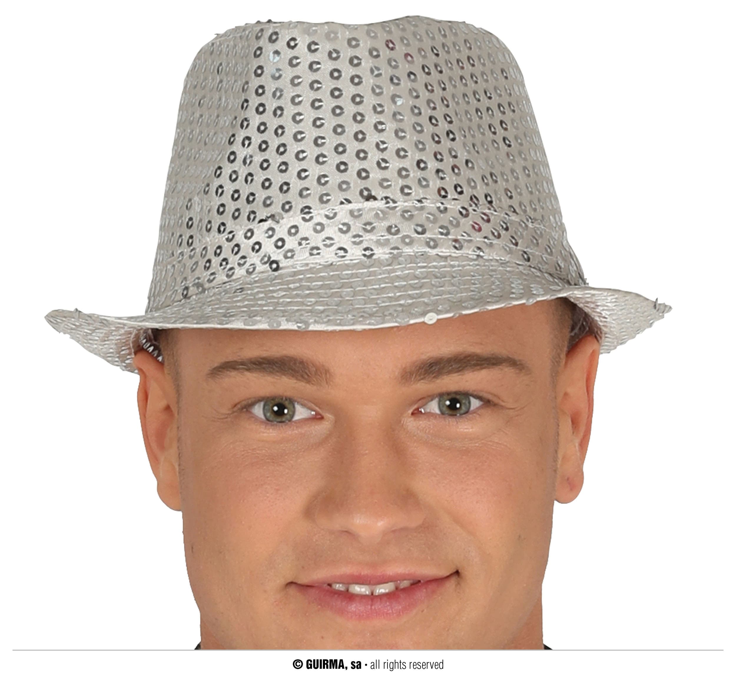 GU gorro gangster lentejuelas plata