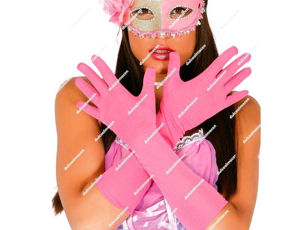 GU guantes, 42 cms., rosas