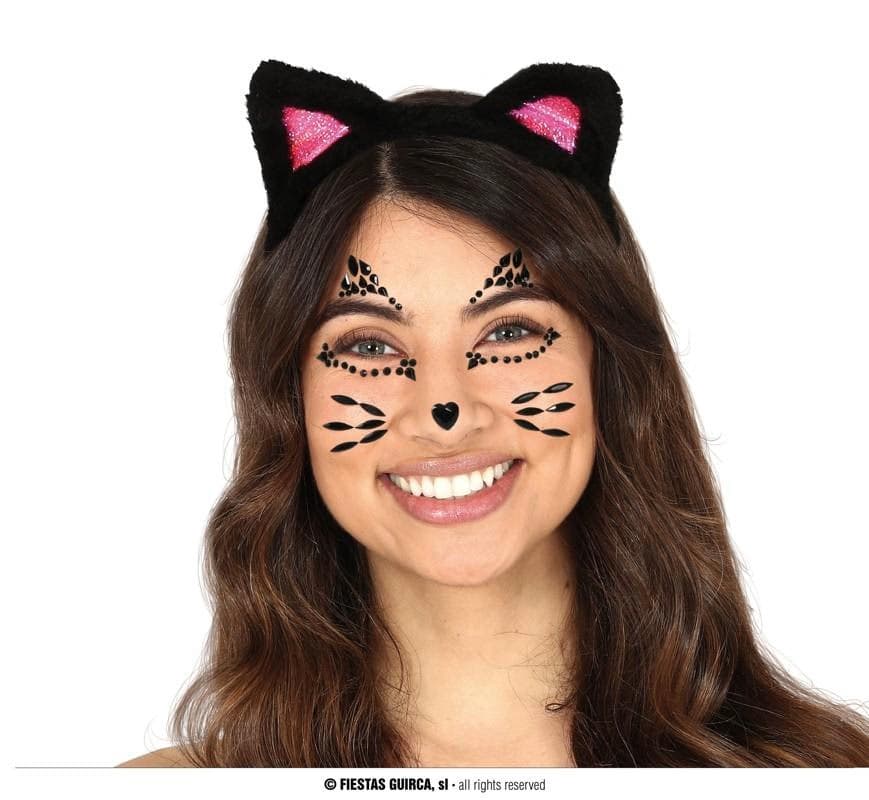 GU joyas faciales adhesivas gatita