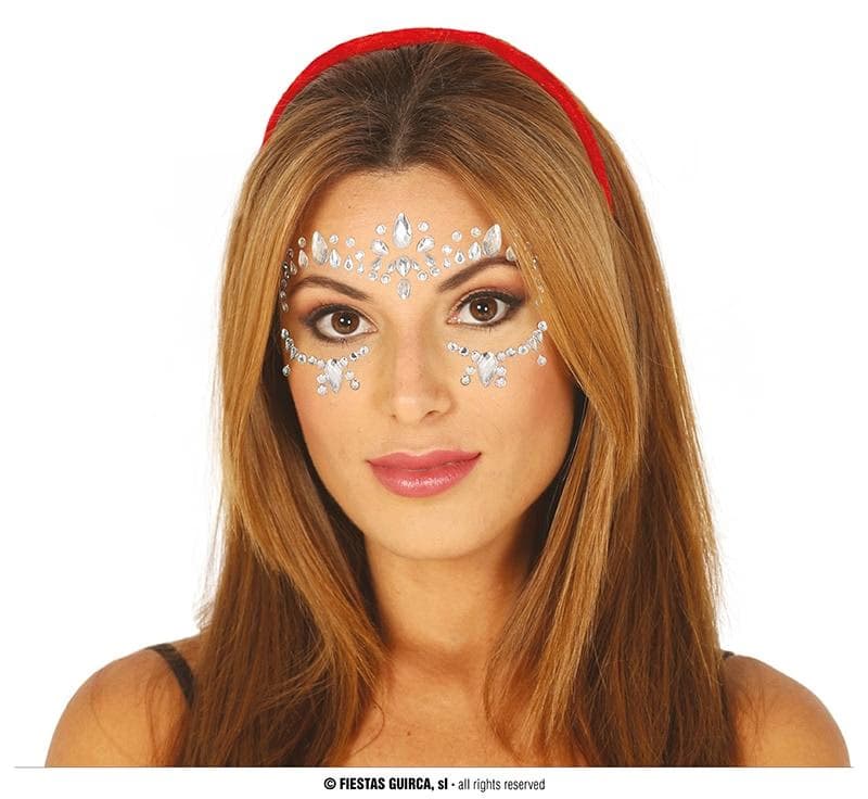 GU joyas faciales adhesivas plateadas