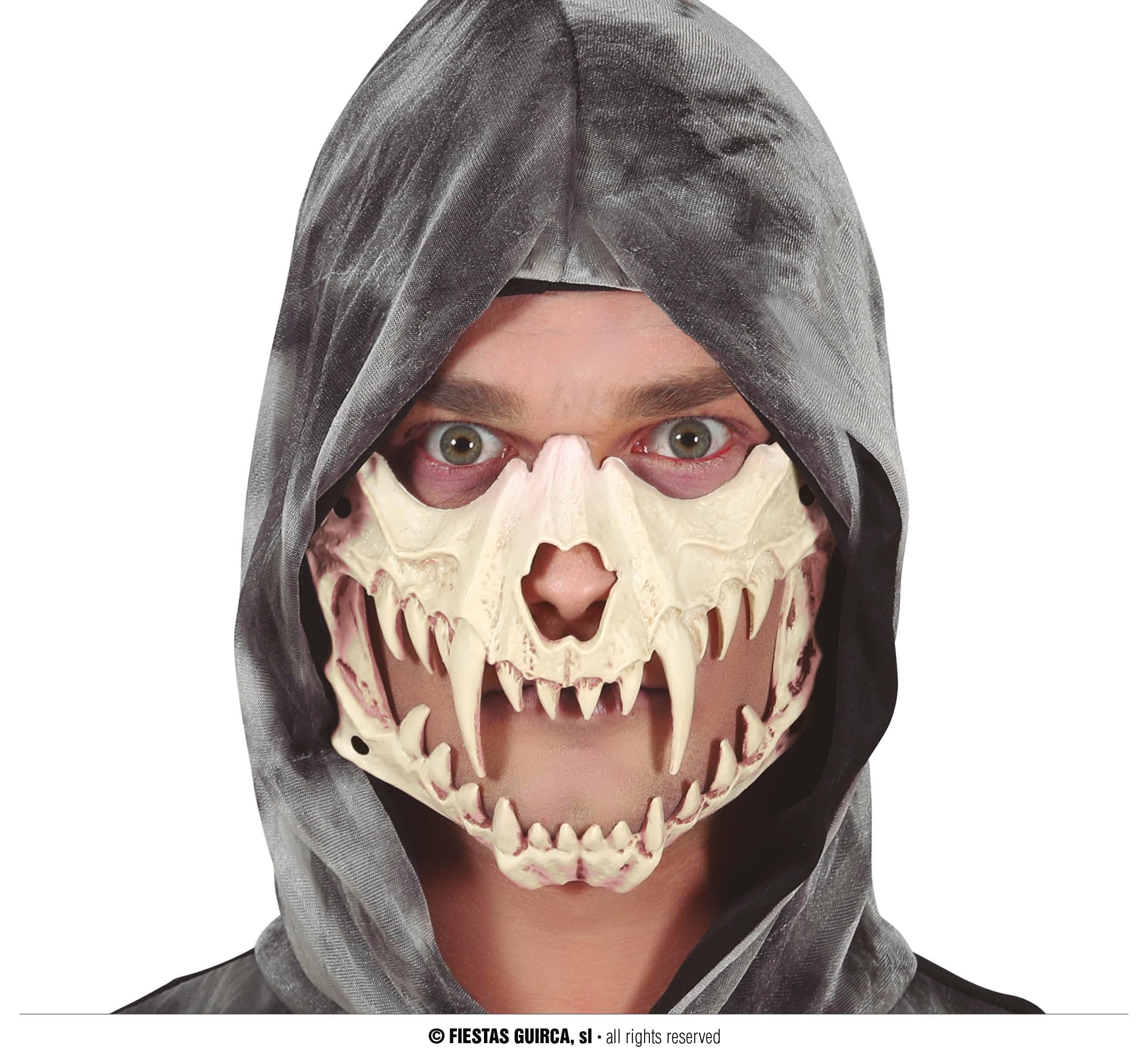 GU media mascara calavera colmillos, pvc