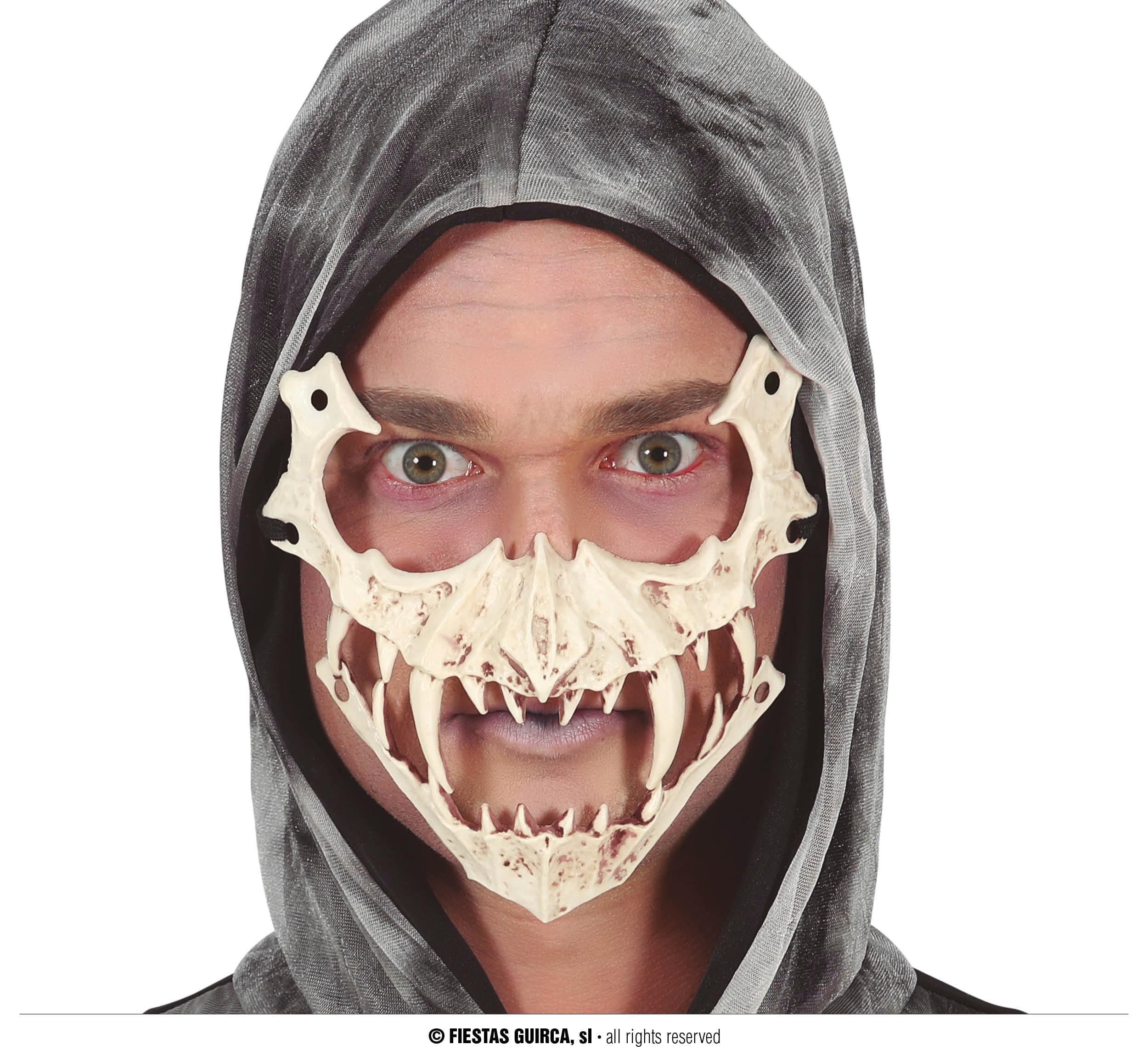 GU media mascara calavera colmillos, pvc