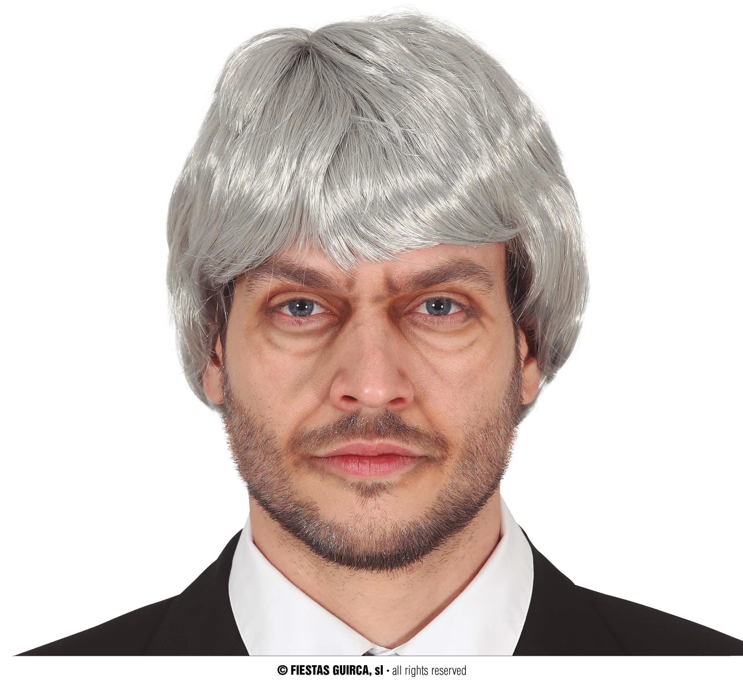 GU peluca hombre gris en caja