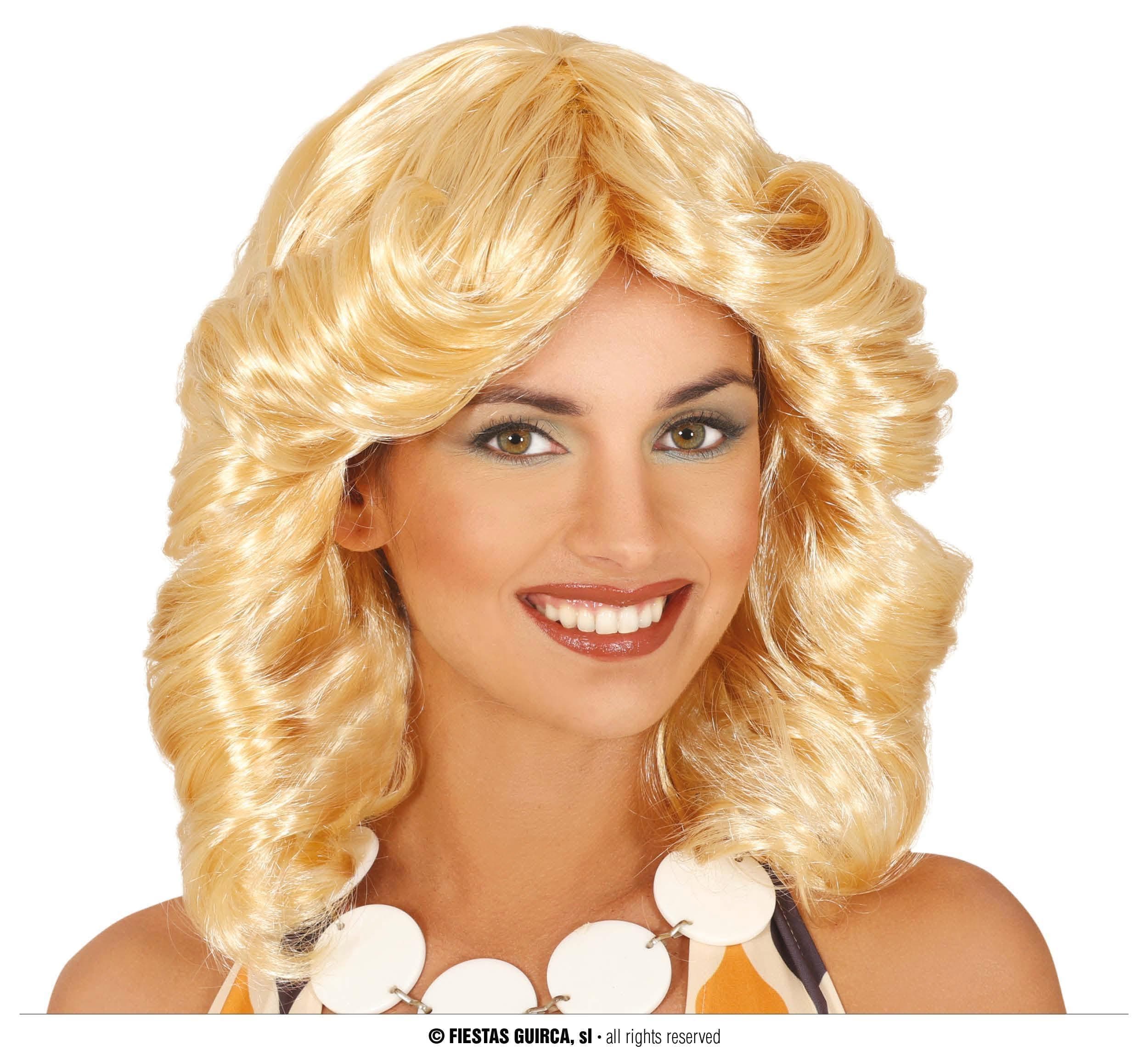 GU peluca melena rubia en caja