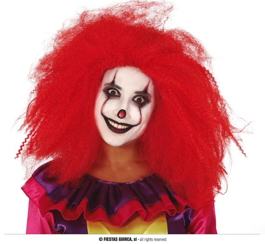 GU peluca payaso roja en caja