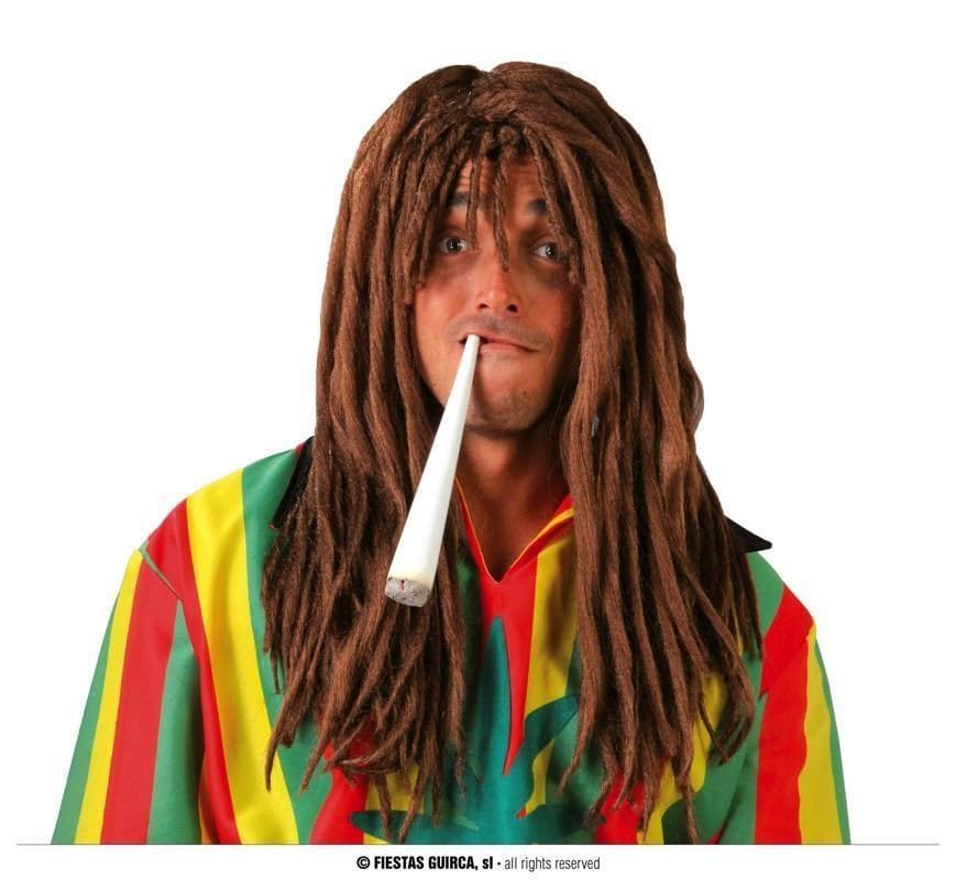 GU peluca rasta marron en caja