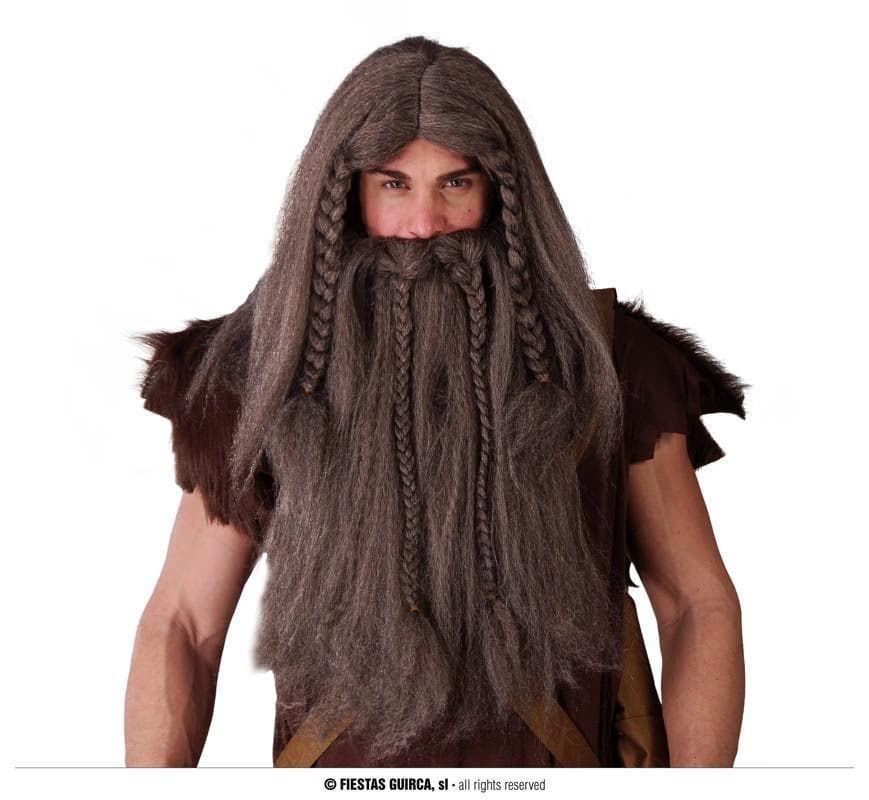 GU peluca y barba vikingo en caja