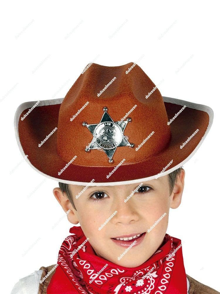 GU sombrero marron sheriff infantil