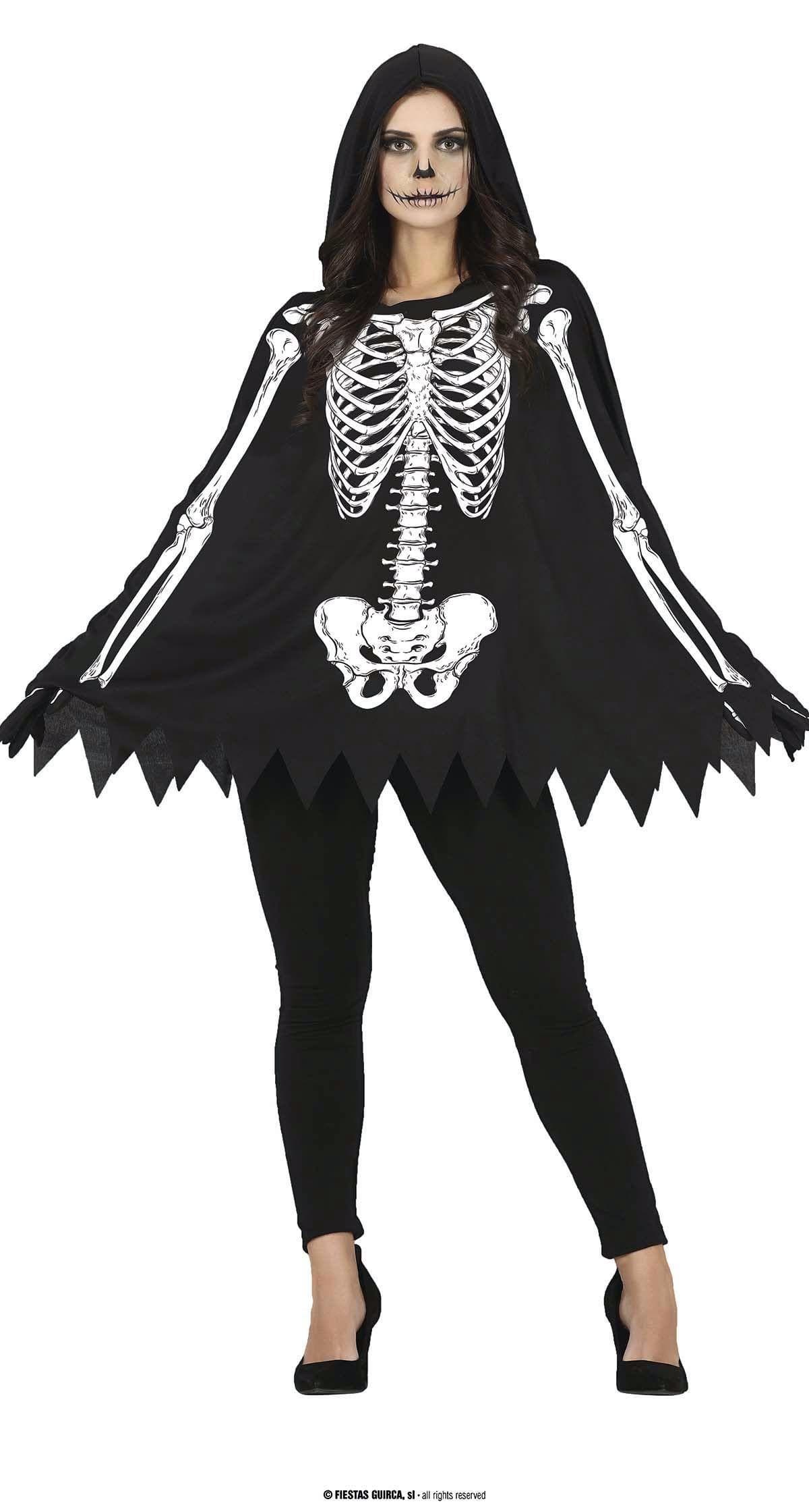 GU skeleton poncho, adulta, talla l