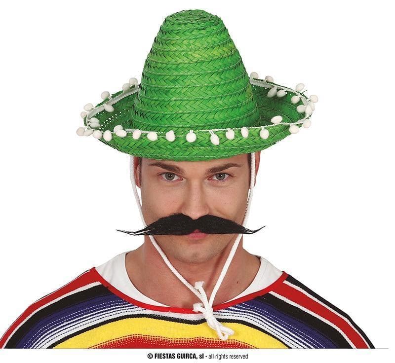 GU sombrero mexicano paja 33 cms. verde