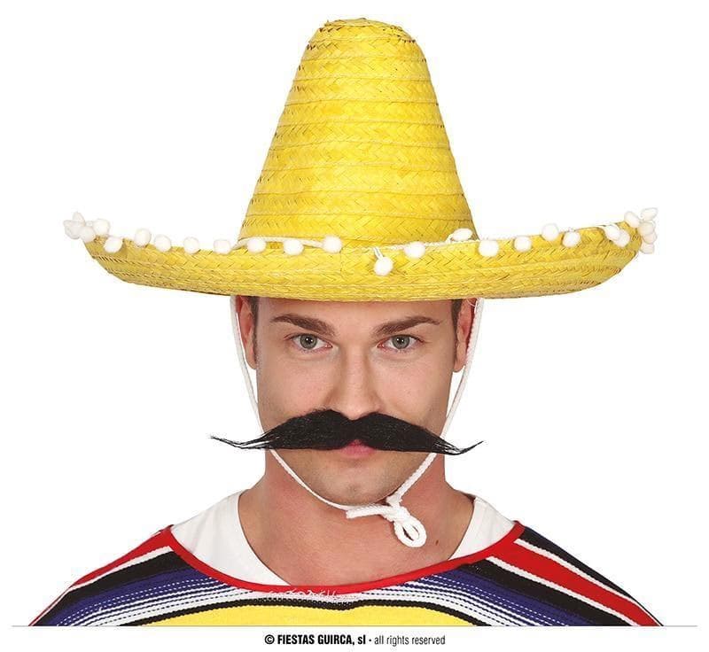 GU sombrero mexicano paja 45 cms. amarillo