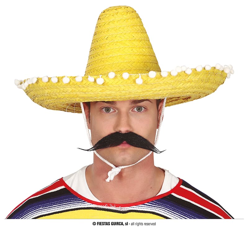 GU sombrero mexicano paja 50 cms. amarillo