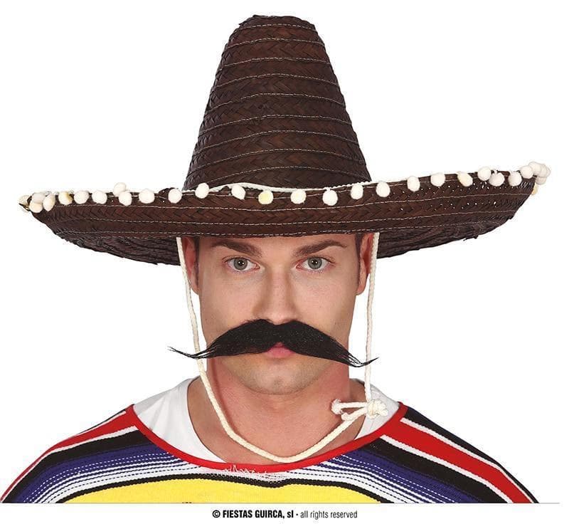 GU sombrero mexicano paja 50 cms. negro