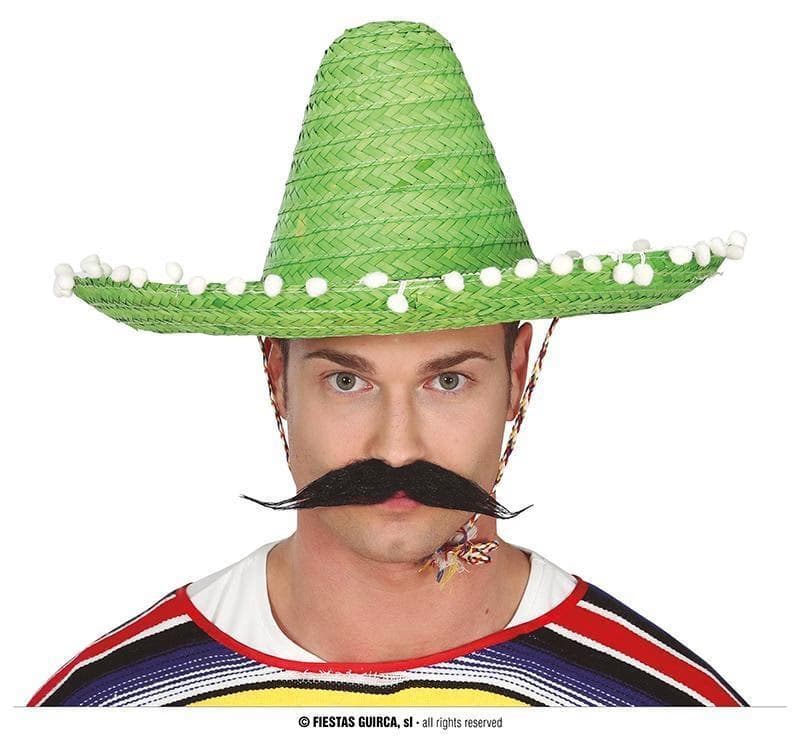 GU sombrero mexicano paja 45 cms. verde
