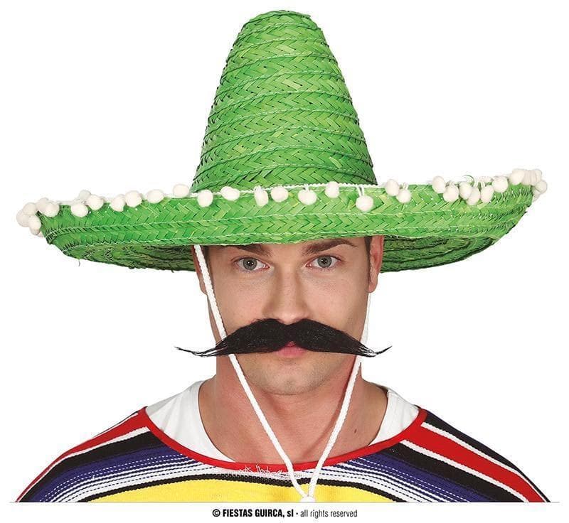 GU sombrero mexicano paja 50 cms. verde