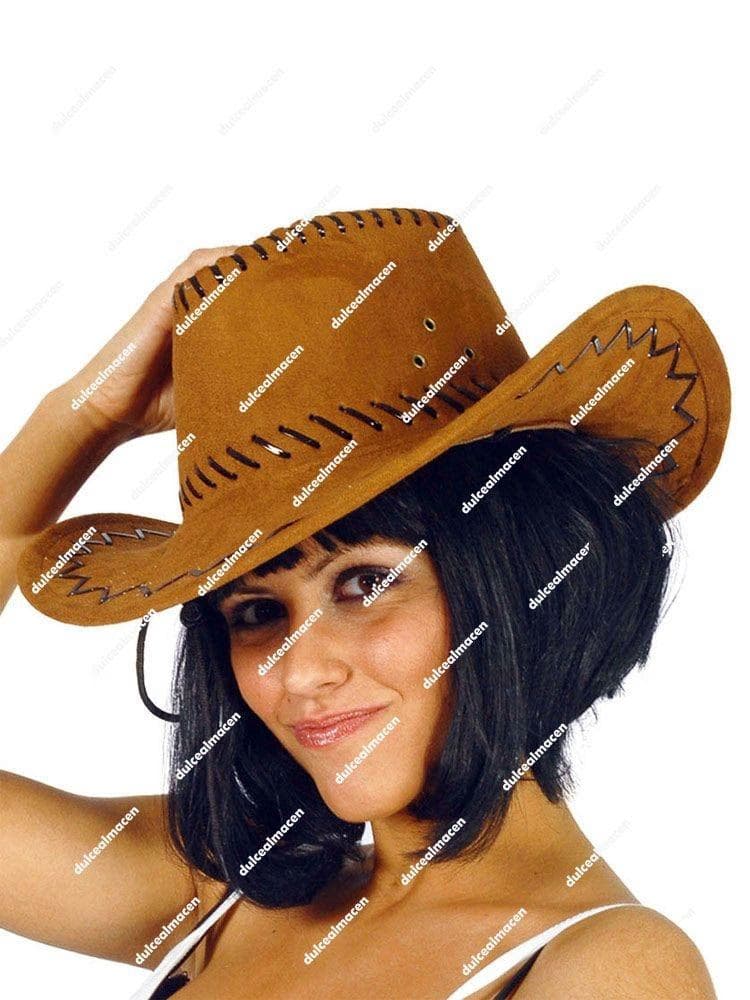 GUI sombrero vaquero marron claro simil-piel