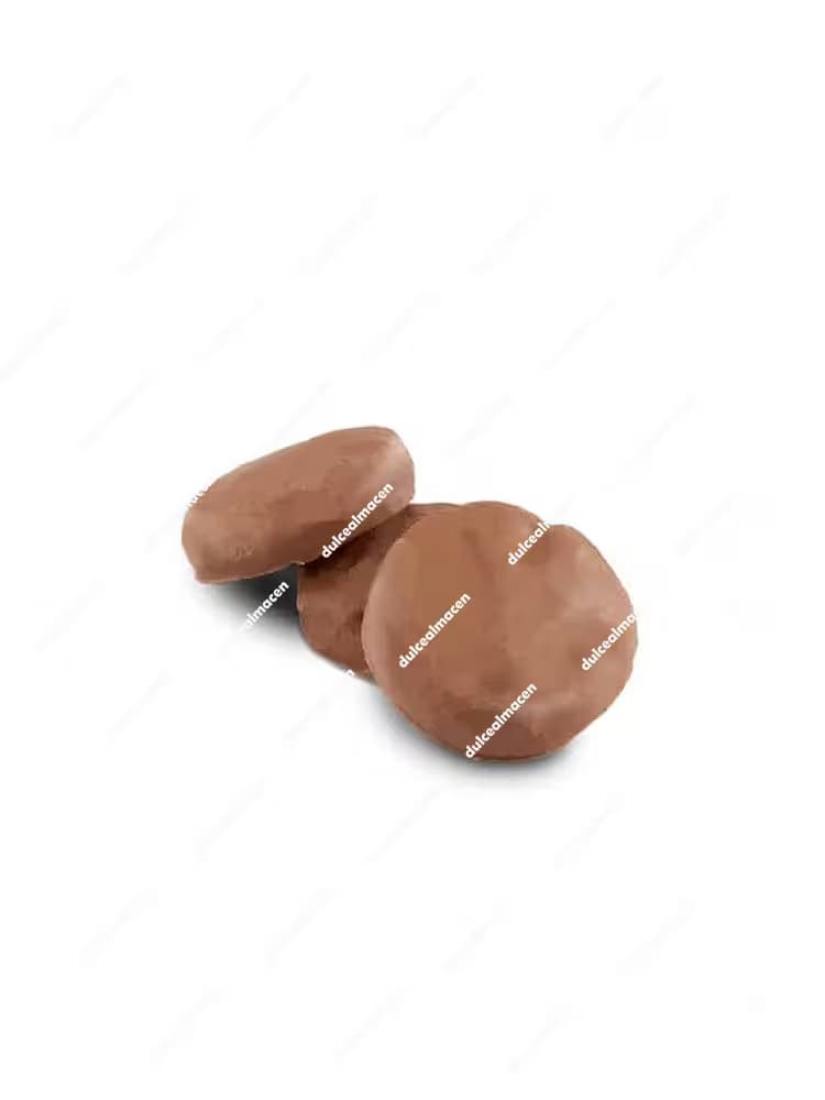 Bolsa roja brillante de galletas Gullon mini choco bom 100 gr mostrando ilustraciones de galletitas bañadas en chocolate con leche al lado de gominolas redondas de chocolate en los archivos 8410376013443_resultado.avif e image_8d9ca3.png - Dulcealmacen