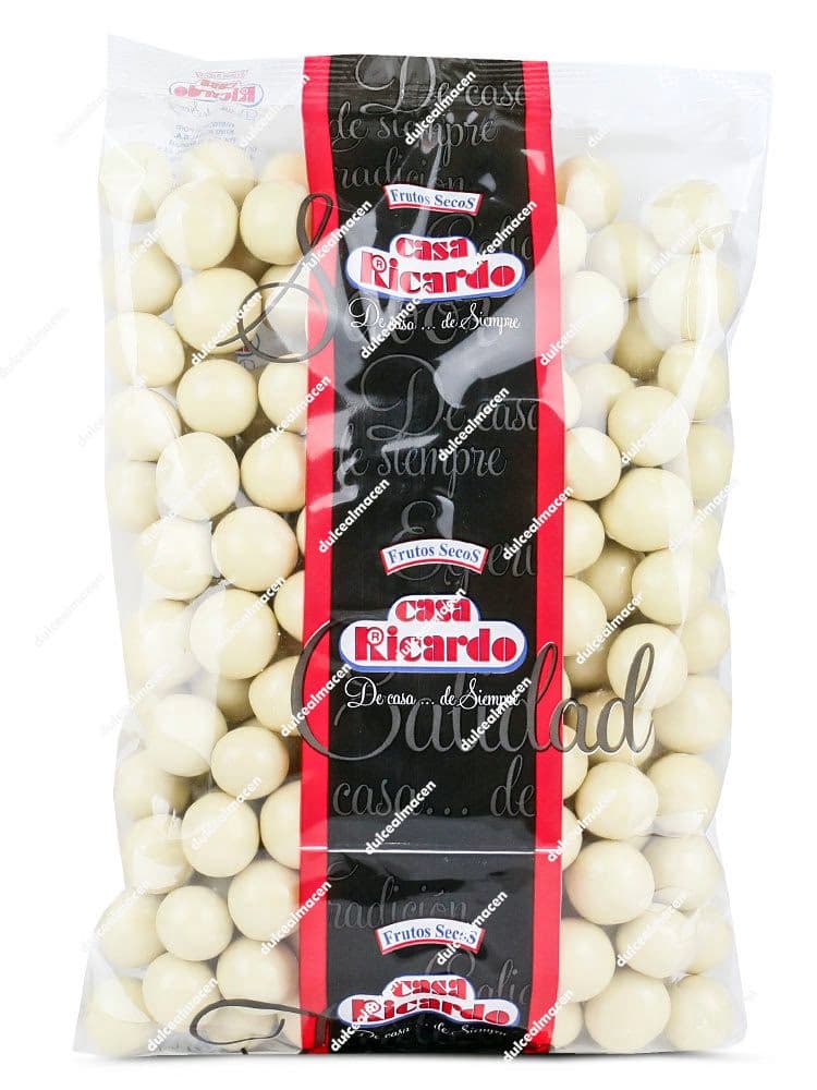 Bolsa de 750 gramos de Chocobolas Blancas de Casa Ricardo, bolas de cereal bañadas en chocolate blanco - Dulcealmacen