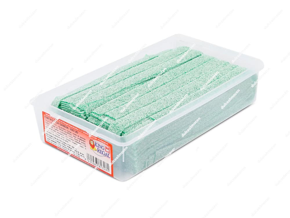 Caja de cintas de regaliz plano pica sandía King Regal Lengua Sandia de 200 unidades de Dulcealmacen