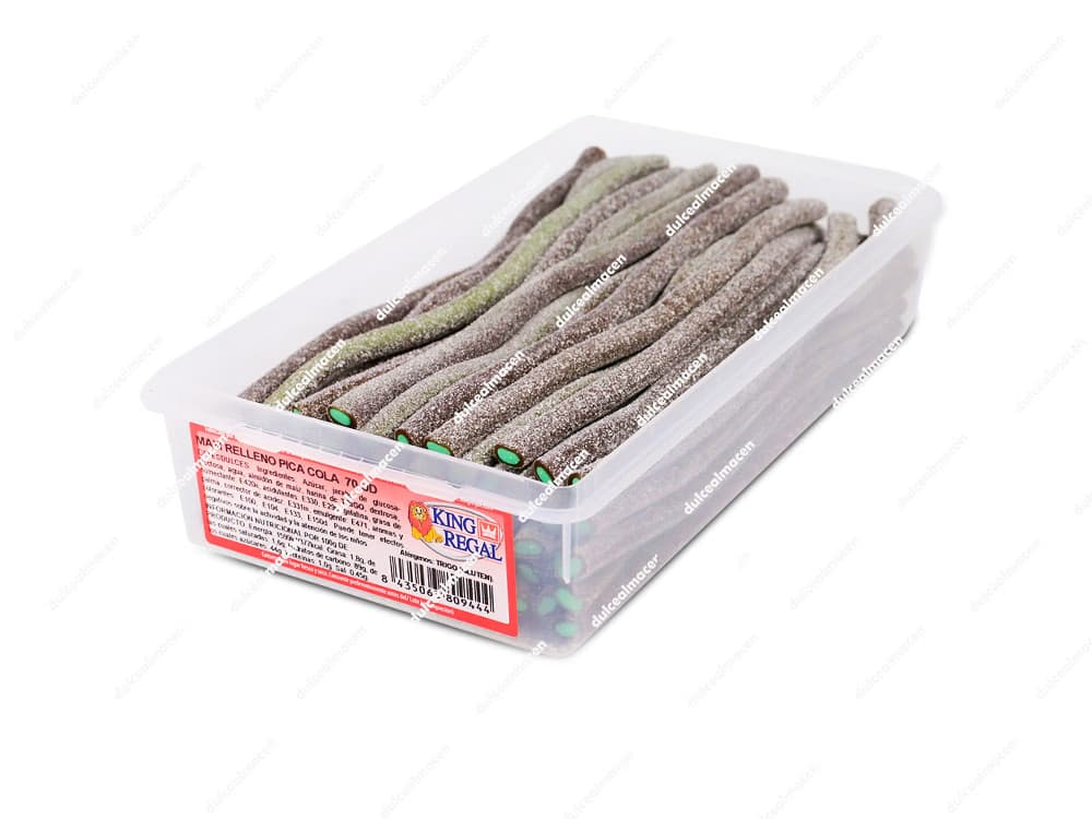 Caja de regaliz gigante relleno pica cola King Regal Maxi Relleno Cola Pica de 70 unidades de Dulcealmacen