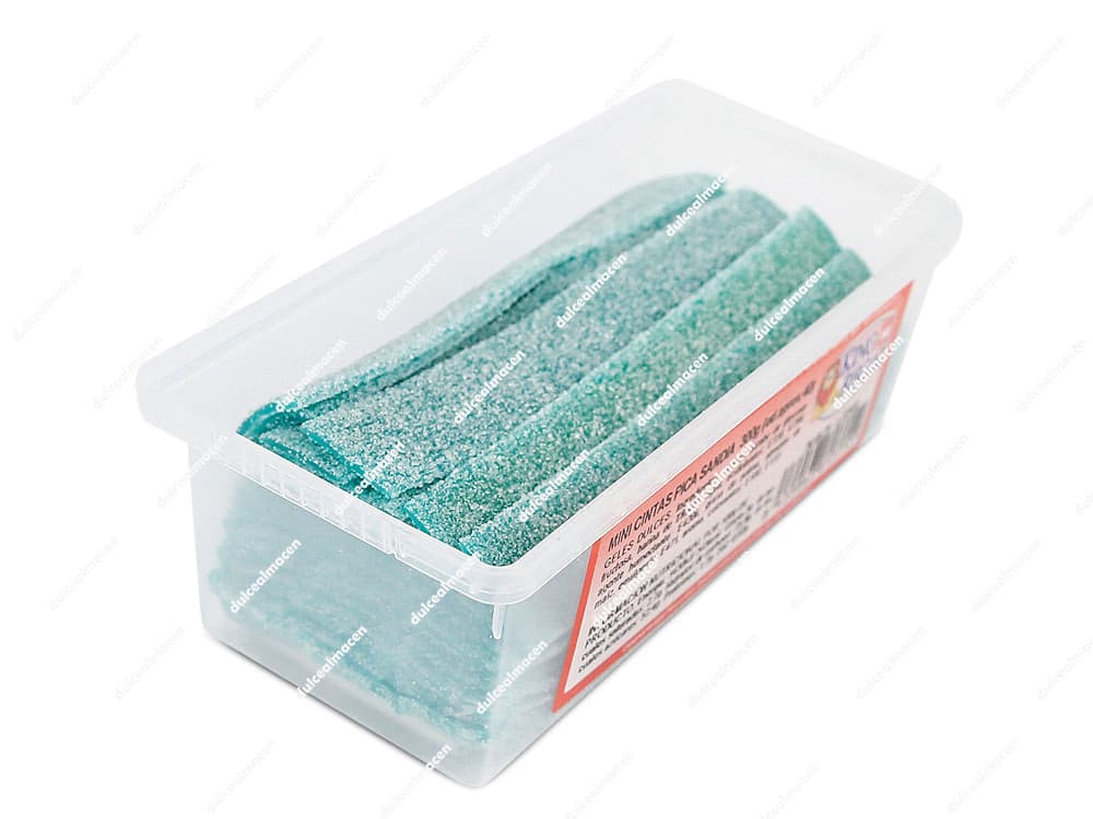 Cajita con cintas de regaliz plano sabor sandía pica pica King Regal Lengua Sandía 300 gr de Dulcealmacen