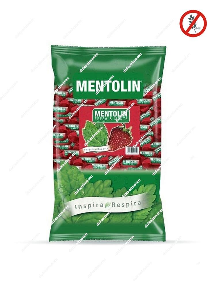 Mentolin fresa fresca 1 kg bolsa de caramelos mentolados en Dulcealmacen