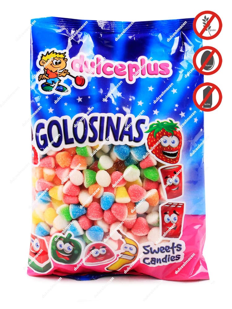 Dulceplus Mini Besos Surtidos 1 kg bolsa de gominolas de espuma sin gluten en Dulcealmacen