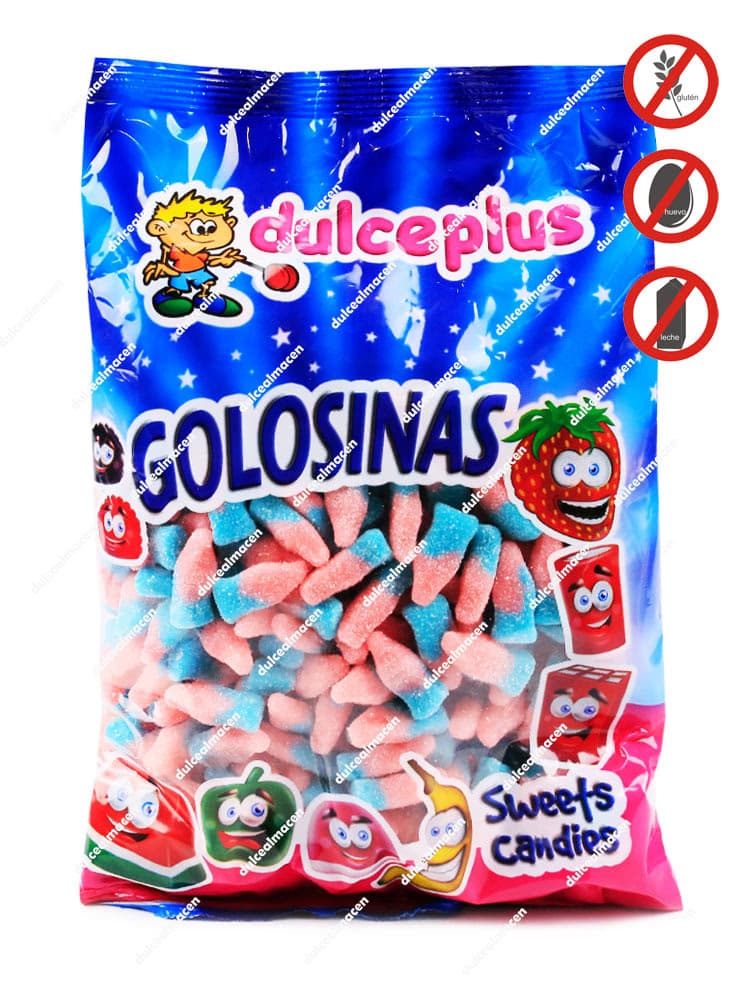 Dulceplus Mini Botella Tutti Frutti 1 kg bolsa de gominolas sin gluten en Dulcealmacen