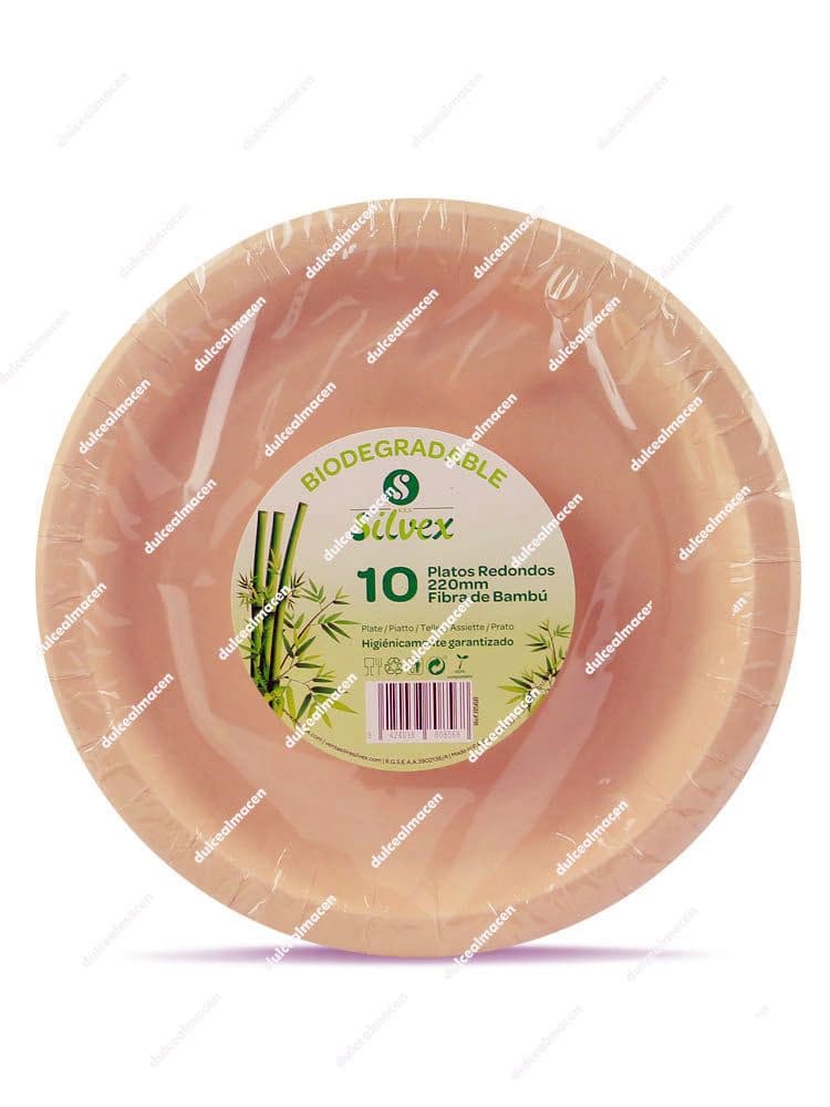 Silvex plato bambu redondo 22 cm 10 uds